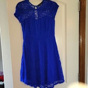 Elegant Blue Lace Dress